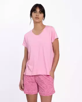 Женская короткая пижама с принтом и вискозой Punto Blanco, цвет Rosa