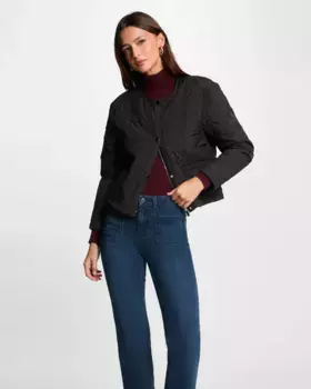 Женская короткая стеганая куртка с круглым вырезом Morgan, черный