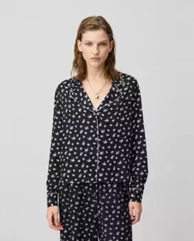 Женская короткая струящаяся рубашка Claudie Pierlot, черный