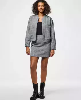 Женская короткая твидовая юбка Pieces, голубой