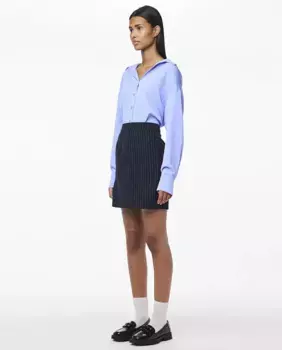 Женская короткая юбка в тонкую полоску Pieces, тёмно-синий