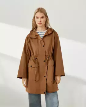 Женская короткая водоотталкивающая парка Southern Cotton, цвет 740 Tabaco