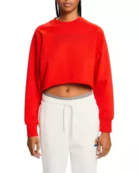 Женская короткая закрытая толстовка с логотипом Esprit, красный