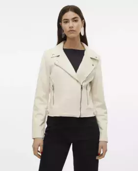 Женская короткая замшевая куртка Vero Moda, цвет Blanco Hielo
