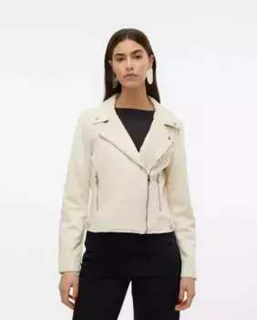 Женская короткая замшевая куртка Vero Moda, цвет Blanco Hielo