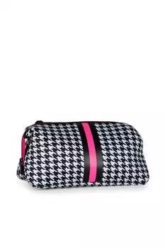 Женская косметичка Kyle Royal в ломаную клетку/черно-розовую полоску HAUTE SHORE