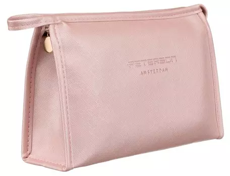 Женская косметичка на молнии из экологической кожи Peterson, розовая, цвет светло-розовый