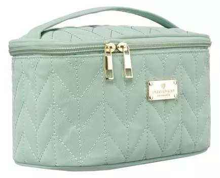 Женская косметичка Peterson с узором «ёлочка» на молнии, вместительный футляр для косметики, зелёная