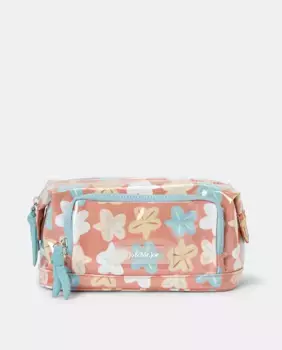 Женская косметичка с цветочным принтом Jo & Mr. Joe, коралловый