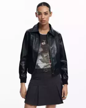 Женская косуха с эффектом кожи Desigual, черный