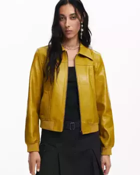 Женская косуха с эффектом кожи Desigual, цвет Mostaza