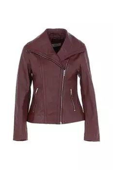 Женская кожаная байкерская куртка Isabella с широким воротником Ashwood Leather, красный