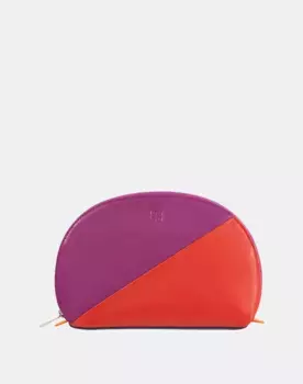 Женская кожаная косметичка на молнии Dudu, фуксия