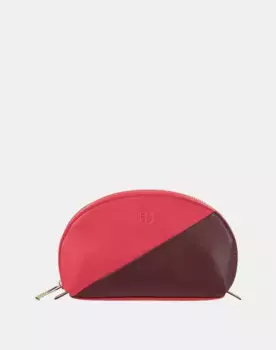 Женская кожаная косметичка на молнии Dudu, коралловый