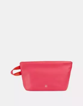 Женская кожаная косметичка на молнии Dudu, коралловый