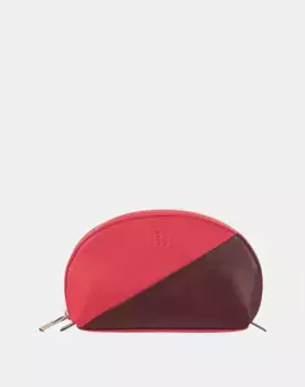 Женская кожаная косметичка на молнии Dudu, коралловый