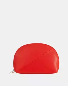 Женская кожаная косметичка на молнии Dudu, красный