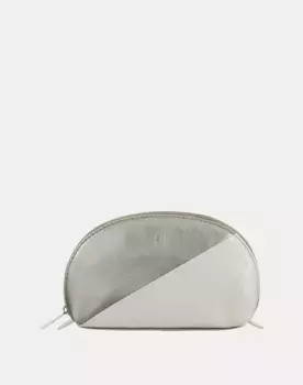 Женская кожаная косметичка на молнии Dudu, серебряный