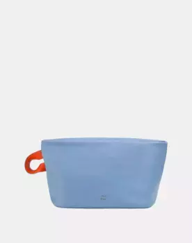 Женская кожаная косметичка на молнии Dudu, светло-голубой