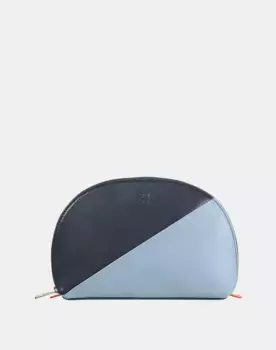 Женская кожаная косметичка на молнии Dudu, темно-синий