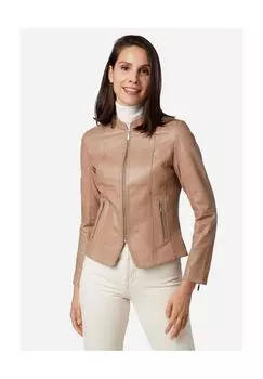 Женская кожаная куртка Abigale классического фасона из маслянисто-мягкой кожи ягненка RICANO, тауп