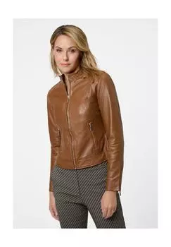Женская кожаная куртка Ciara, базовая кожаная куртка из маслянисто-мягкой кожи ягненка RICANO, цвет Cognac