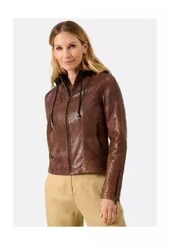 Женская кожаная куртка Далия со съемным капюшоном RICANO, цвет Dunkel Braun