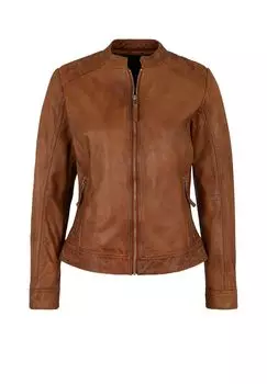 Женская кожаная куртка на молнии 7eleven, цвет Cognac