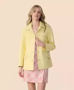 Женская кожаная куртка средней длины Furniq UK, желтый