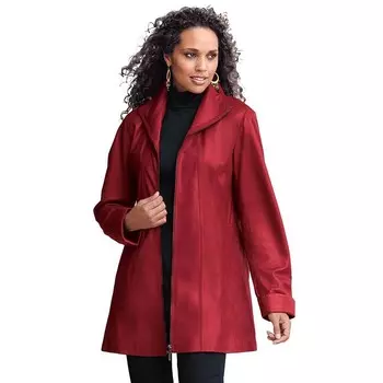 Женская кожаная куртка трапециевидного силуэта больших размеров Roaman Roaman's, цвет Deep Crimson