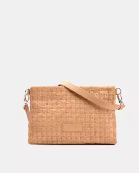 Женская кожаная плетеная сумка через плечо цвета макияжа Farrutx