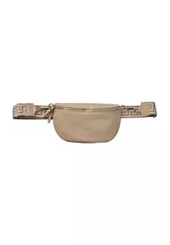 Женская кожаная поясная сумка с жаккардовым ремешком Adagio, цвет Taupe Chiaro