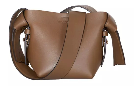 Женская кожаная сумка через плечо цвета верблюжьей шерсти Acne Studios