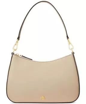 Женская кожаная сумка через плечо Danni среднего размера с перекрестием Lauren Ralph Lauren, тан/бежевый