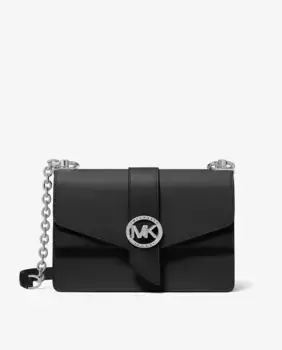 Женская кожаная сумка через плечо Greenwich с регулируемой ручкой Michael Michael Kors, черный