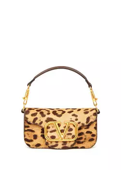 Женская кожаная сумка через плечо loco leopard Valentino Garavani