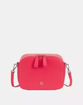 Женская кожаная сумка через плечо на молнии Dudu, коралловый
