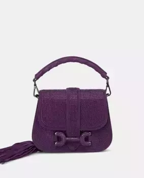 Женская кожаная сумка через плечо, покрытая стразами Alma en Pena, фиолетовый