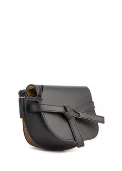 Женская кожаная сумка через плечо с черным логотипом Loewe