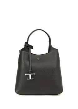Женская кожаная сумка через плечо с черным логотипом Tod's