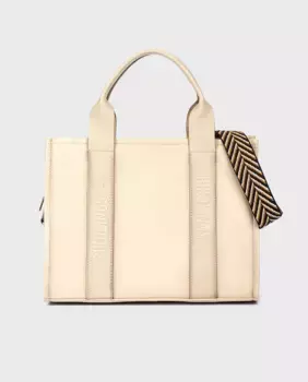 Женская кожаная сумка через плечо с двойной ручкой и застежкой-молнией Pikolinos, кремовый