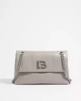 Женская кожаная сумка через плечо с клапаном и ручкой-цепочкой Bimba y Lola, серый