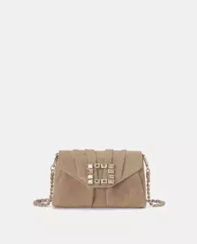 Женская кожаная сумка через плечо с квадратной застежкой Alma en Pena, бежевый