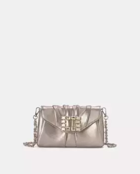 Женская кожаная сумка через плечо с квадратной застежкой Alma en Pena, коричневый