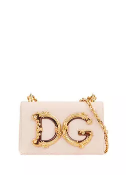 Женская кожаная сумка через плечо с логотипом powder Dolce&Gabbana