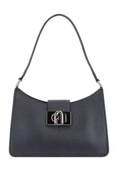 Женская кожаная сумка через плечо с поворотным замком FURLA, цвет Nero
