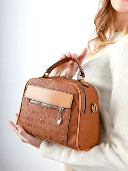 Женская кожаная сумка через плечо с регулируемым ремешком Madamra