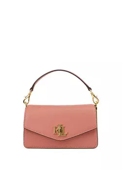 Женская кожаная сумка через плечо с розовым логотипом Lauren Ralph Lauren