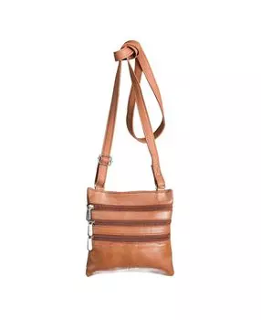 Женская кожаная сумка через плечо с тройной молнией CHAMPS