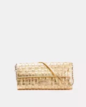 Женская кожаная сумка через плечо с золотой оплеткой Farrutx